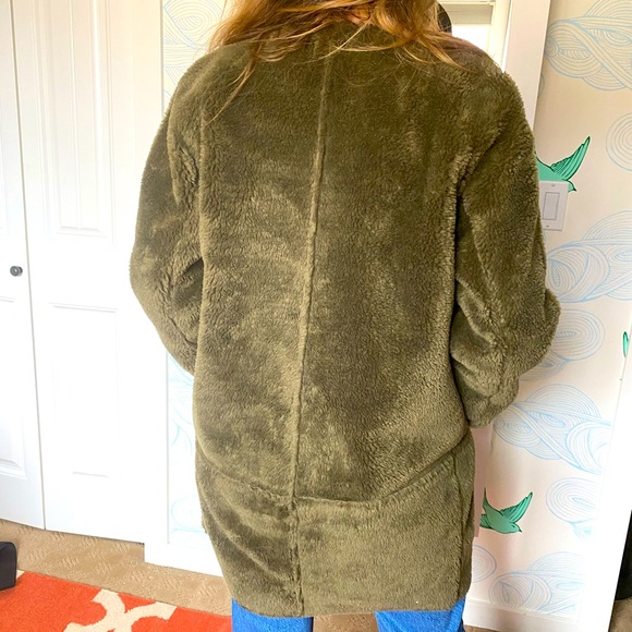 Green faux fur jacket - Picture 2 of 5